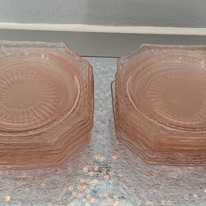 Anchor Hocking Pink Glass Dinnerware Set